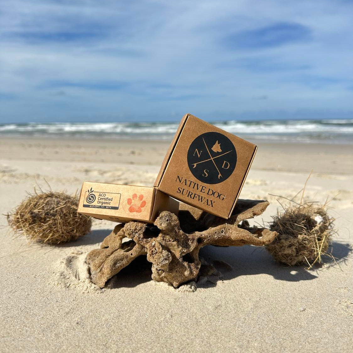 Organic Native Dog Surf Wax - 4 PACK - Warm Water (Red Paw)