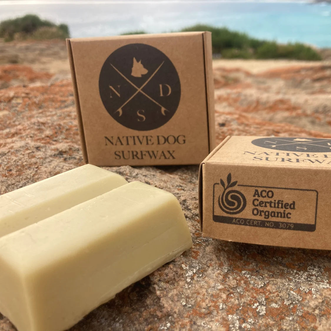 Organic Native Dog Surf Wax- 4 PACK - Base Coat / Tropical Water (Orange Paw)